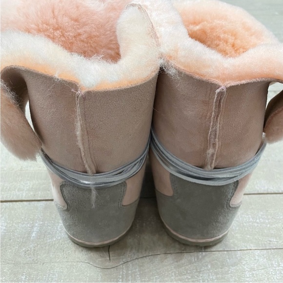 NWT OTZ Troop Weather Shearling Lace Up Boots In Powder Pink $300 MSRP Size 8 - Picture 2 of 12